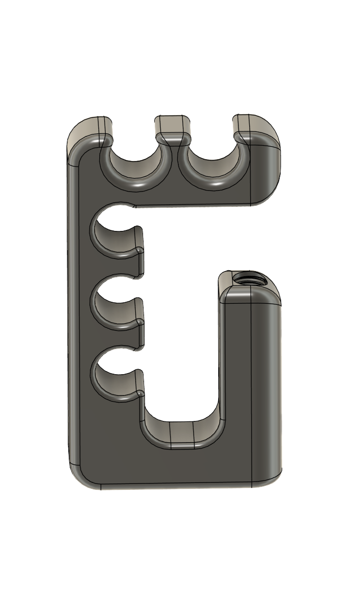 3D ontwerp van bougiekabelhouder voor 5 kabels